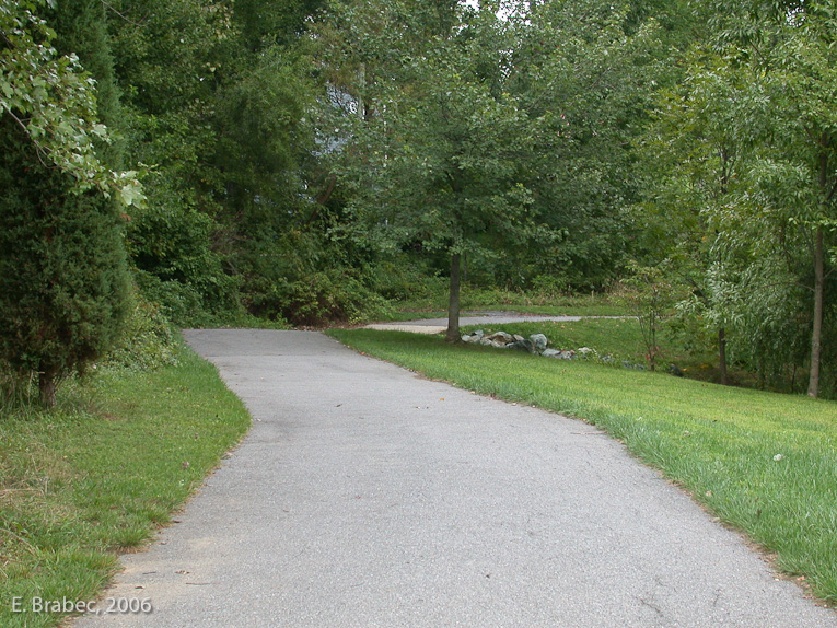 Recreational trail around the ponds area.